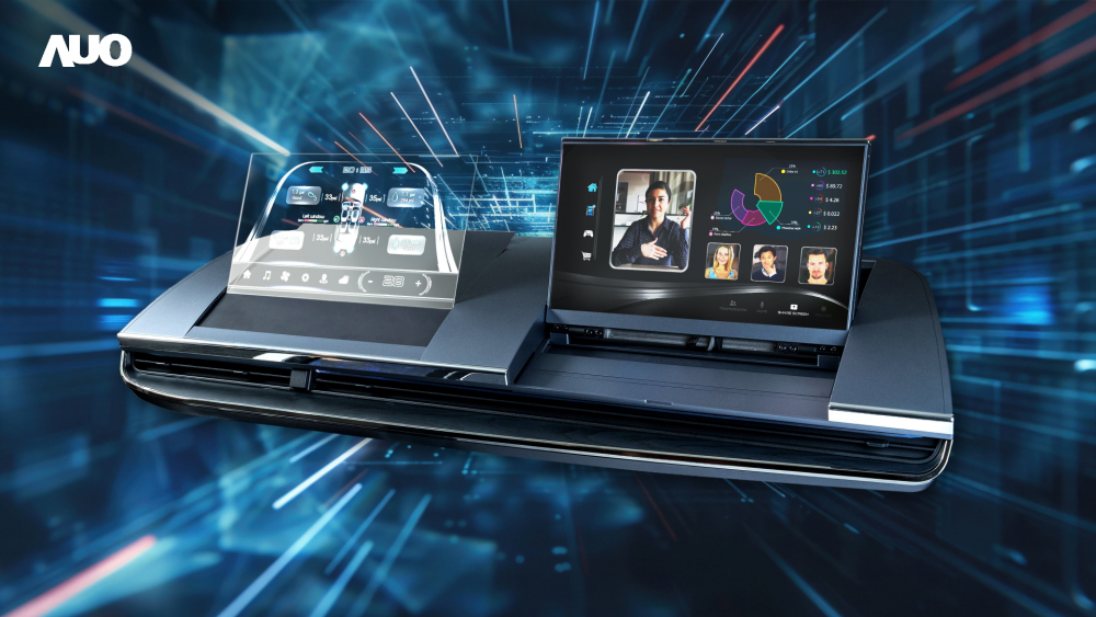 jinnian金年会Micro LED Display HMI解决方案打造透明Micro LED前座仪表，呈现信息并保留驾驶视野开阔；亦为副驾驶座乘客打造收放自如的Micro LED屏幕，在不影响显示质量的前提于显示区内建镜头，让用户能与视讯对象直接眼神接触，提供绝佳的双向沟通体验