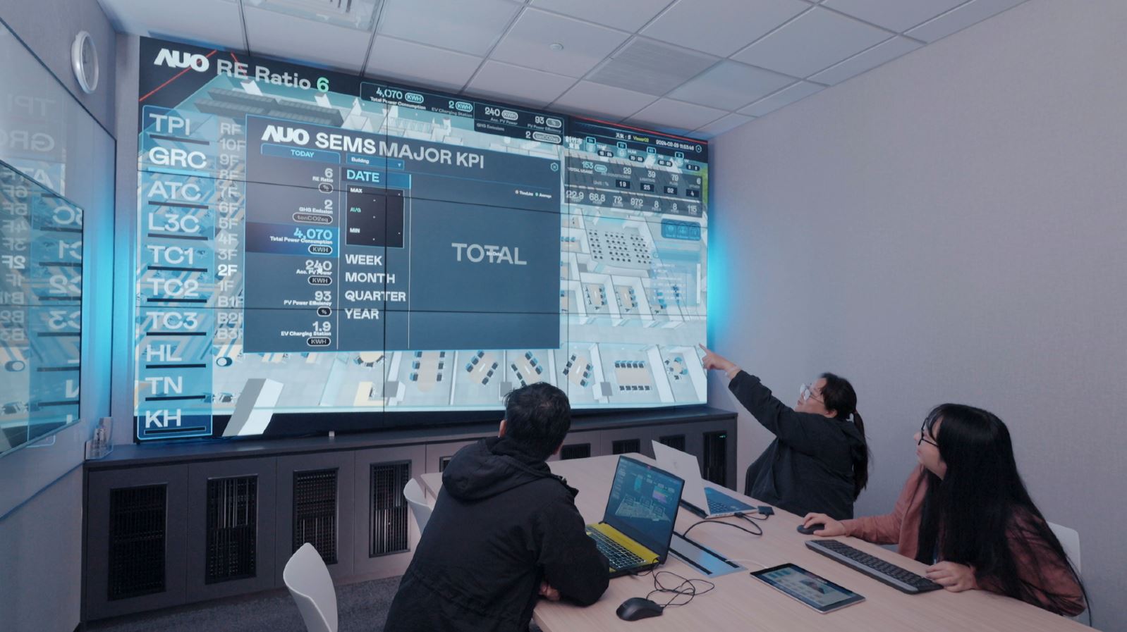 友達宇沛提供的「淨零智慧建築解決方案」，可即時跨區域、跨場域將所有設備運轉、環境監控指標等相關資訊彙整呈現，讓企業精準掌握碳管理，實現淨零碳排的目標。